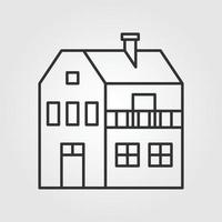 Home building vector outline icon style illustration.