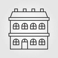 Home building vector outline icon style illustration.