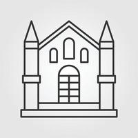 Home building vector outline icon style illustration.