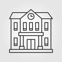 Home building vector outline icon style illustration.