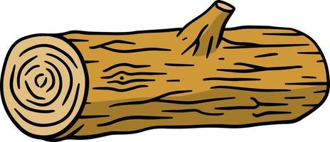 Brown log. Building wood material. Natural element. Environment of forest. vector