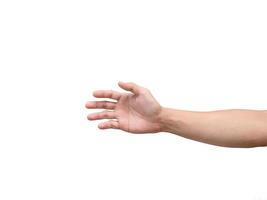 Skin of man hand isolated,Male arm white background photo