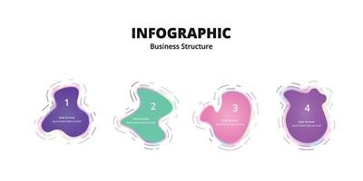 infographic business structure fluid design, unique, interesting color vector