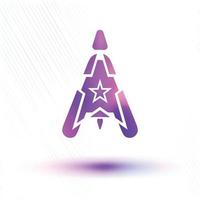 logo stylized as a combination of star, rocket, letter A, tower and shield vector