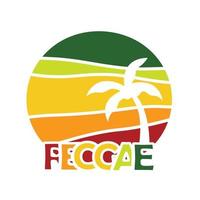 reggae color background with beach style vector