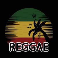 reggae themed festival music background with musical notes composition, cannabis and coconut trees vector