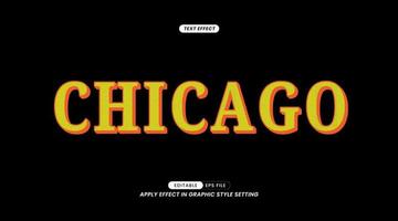 3D Text Effects. Chicago Word Slogan. Easy to Use Effects. vector