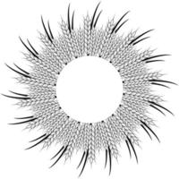 Round spike of wheat frame with space for text. Template for beer, bread packaging design or bakery design. Vector illustration