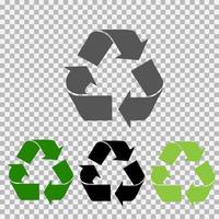 conjunto de símbolos de reciclaje universal vectorial. vector