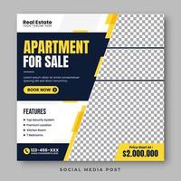 Apartment sale social media template design vector