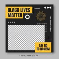 Black lives matter social media post vector