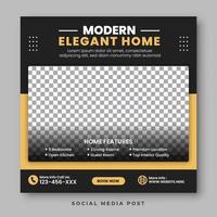 Modern home sale social media template design vector