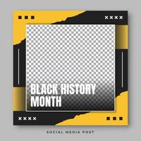 Black history month media template vector