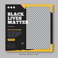 Black lives matter social media template vector