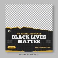 Black lives matter demonstration social media template vector