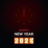 feliz año nuevo 2023 diseño de fondo de reloj, ilustración de reloj vector