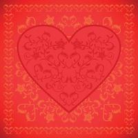 Red  Valentines day background card with flowers vector