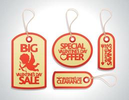 Valentines day sale red tags.Vector illustration vector