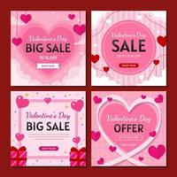 Valentine's Day Sale Event Post Template vector