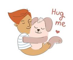 World hugging day. Hug your friend. Vector illustration, character design, postcard, poster, print