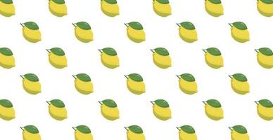 Panoramic pattern lemon on a white background - Vector