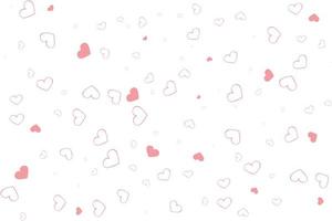 Pink hearts scattered on a white background. Valentine's day pattern photo