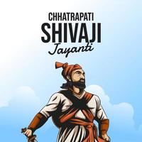 chhatrapati shivaji maharaj jayanti vector