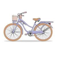 ilustración vectorial de una bicicleta vieja, en un suelo blanco vector