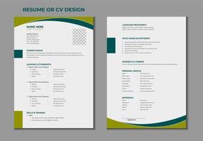 Double pages professional creative CV or resume template design for a creative person on white background vector