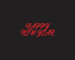 Happy New Year script text hand lettering. Design template Celebration typography poster, banner or greeting card for Merry Christmas and happy new year. Vector Illustration