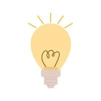 Light bulb with rays shine. Energy, creative thinking and idea symbol. vector