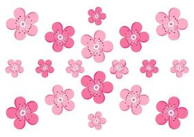 Cherry blossom decoration on white background vector