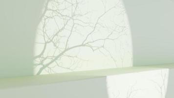 3D rendering Shadow of the Tree on the Green Empty Wall, Green E photo