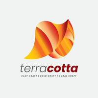 Seashell Terracotta Porcelain Logo vector