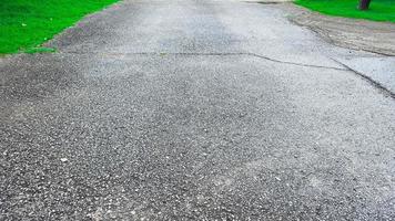 Top view of old asphalt drive way photo