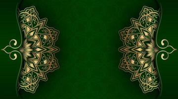 Green luxury background  with mandala ornament vector