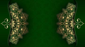 Green luxury background  with mandala ornament vector