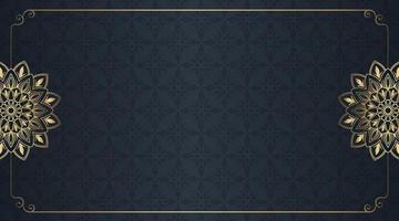 Gray background with golden mandala ornament vector
