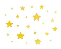 Watercolor vector pattern with yellow stars. Backdrop pattern for design, paper, fabric.