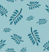 Seamless pattern with stylized leaves. Watercolor hand drawn illustration. vector