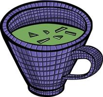 taza, tazas de té verde matcha aislado sobre fondo blanco. vector