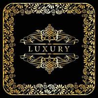 Golden Flourishes luxury calligraphic vintage ornamental background vector