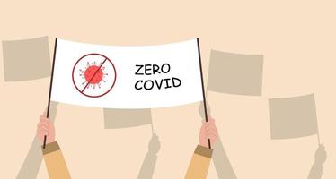 Protests in China against the lockdown. Zero coronavirus concept vector