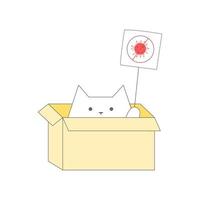 The cat protests against the covid bans. China protest concept vector