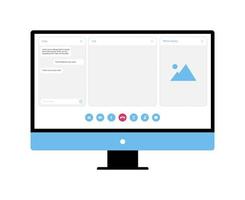 plantilla ui ux para aplicaciones de videoconferencia y reuniones en computadora vector