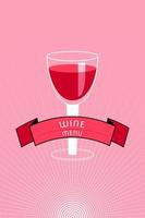 Wine menu template. Modern and retro style vector illustration