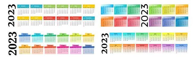 calendario para 2023 aislado en un fondo blanco vector