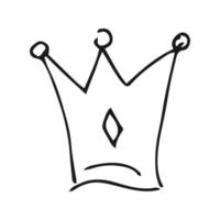 Hand drawn crown. Simple graffiti sketch queen or king crown. Royal imperial coronation and monarch symbol vector