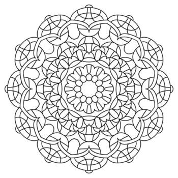 Black and White Vector Mandala. Mandala vector for art, coloring book, zendoodle. Circle Abstract Object Isolated On White Background.