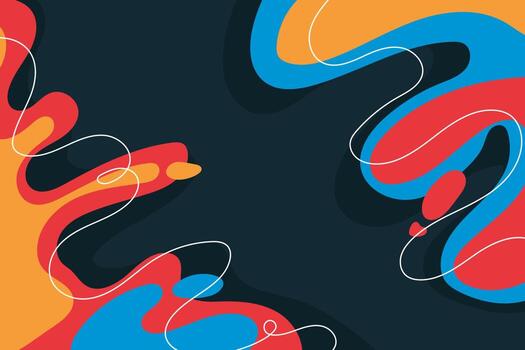 Hand drawn abstract shape background with colorful design vector